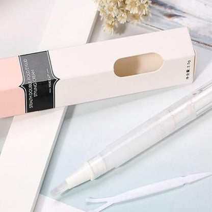 Natural Double Eyelid Pen Glue, 2-Pack Invisible Double Eyelid Styling Cream Long Lasting Liquid Eyelid Glue Eyelid Shaping Pen Gel Double Eyelid Serum Make Eyes Bigger
