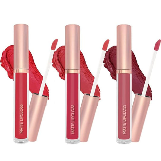 3 Pcs Matte Liquid Lipstick Makeup Set, Waterproof Quick-drying