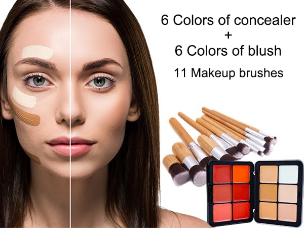 Cream Concealer Palette/Blush Palette Kit, 2 In One