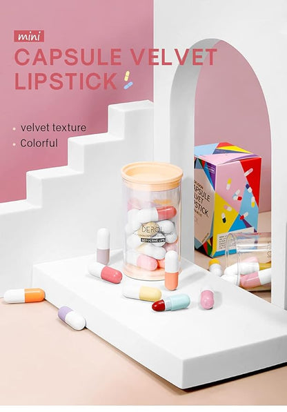 16 Colors Mini Lipstick Set, Capsule Mini Lipsticks, Long