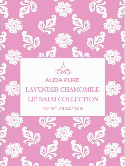 Lavender Chamomile Lip Balm Collection, Vegan Lip Balm Set, Beeswax Free, with Avocado Oil, Organic Jojoba Oil, and Vitamin E, Natural Moisturizer for Dry, Chapped Lips, 3 Tube Set