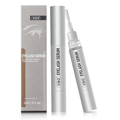 VGO Eyelash Serum - Lash Serum for Eyelash Growth, Clear Effect for Thicker, Longer Lashes with Natural Ingredients - Safe, Gentle & Non-Irritating for All Skin Types.