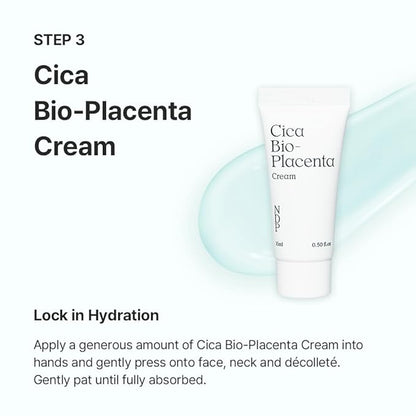 Travel Kit - Mini Travel Size Skincare Essentials - Moringa Hemp Gel Cleanser, Green Caper Toner Essence, Cica Bio-Placenta Cream, B9 Tone-Up Cream (4 items)