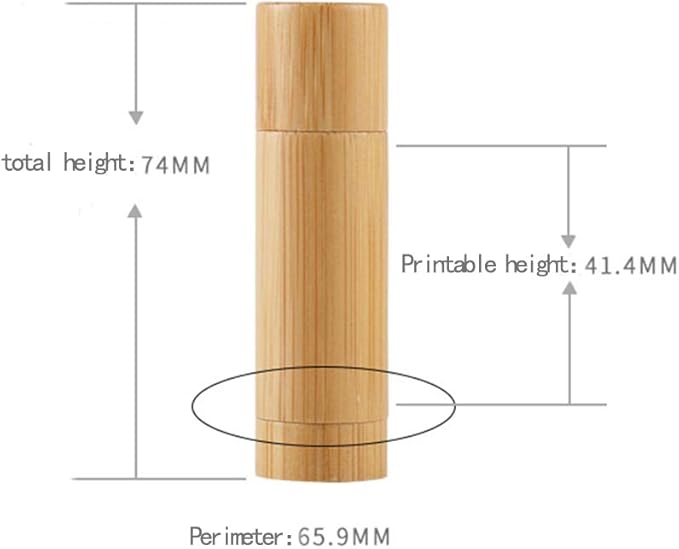 Furnido Natural Bamboo Lip Balm Tubes,5.5g Empty Refillable Tubes,5.5g