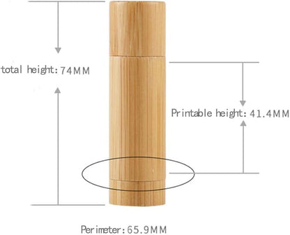 Furnido Natural Bamboo Lip Balm Tubes,5.5g Empty Refillable Tubes,5.5g