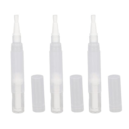 3 PCS Transparent Twist Pens, 4.5ml Rotating Reusable Cuticle Oil Pen Nail Oil Container Applicator with Brush Tip for Skin Care Nail Care Home Travel