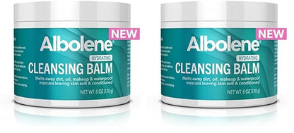 Albolene Cleansing Balm, Hydrating Makeup Remover and Face Wash with Shea Butter and Jojoba Oil, 6 fl oz, Packaging May Vary (Pack of 2)