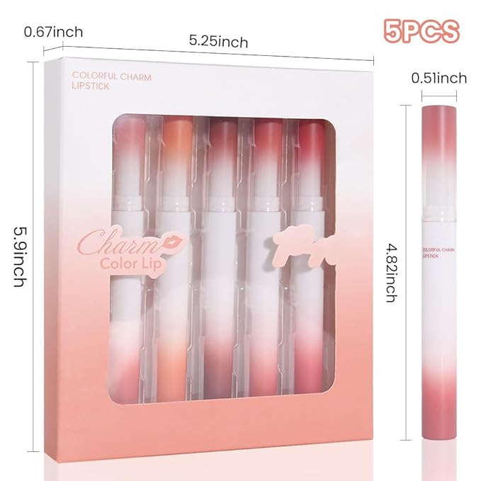 evpct 5Pcs Mauve Orange Brown Rose Dark Ruby Red Matte Velvet Lipstick Set for Women Waterproof Long Lasting Smudge Proof Lip Stain Makeup 24 hour Lip Stain Makeup matte lipstick 24 hours original