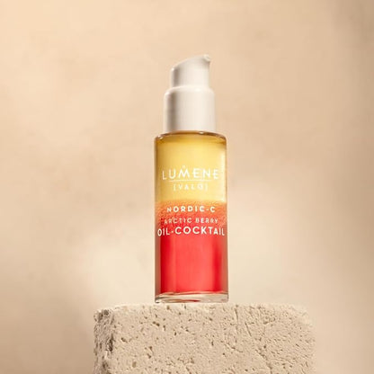 Lumene Nordic-C [Valo] Arctic Berry Face Oil - Antioxidant-Rich, Hydrating Serum with Vitamin C, Vitamin E & Hyaluronic Acid - Replenishes and Plumps Dry Skin - Vegan Skin Care (30 ml)