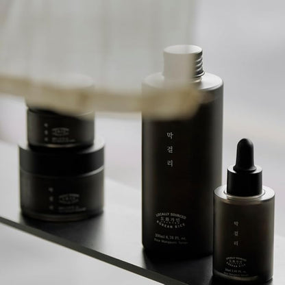 Makgeolli Glow Focus Duo – Korean Skincare Makgeolli Serum & Eye Cream Set with Fermented Rice Wine, Lightweight Texture for Dry and Rough Skin Care