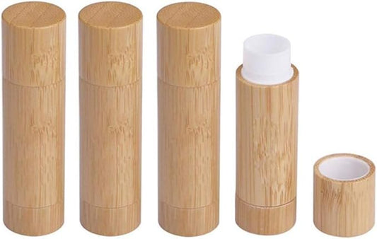 Furnido Natural Bamboo Lip Balm Tubes,5.5g Empty Refillable Tubes,5.5g