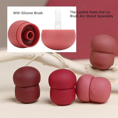 Rayberro 4 Pack Matte Ink Lip Glaze Lipstick Set, Lip Gloss Set, Cute Pinecone Shape Lipstick Makeup Set, Long Lasting Wear Non-Stick Cup Not Fade Waterproof Sweatproof Lipsticks Lip Balm Lip Care