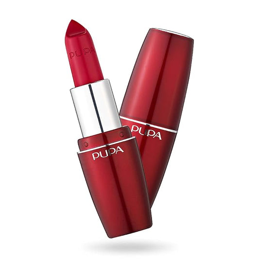 Pupa Milano Volume - Plumping, Hydrating, Cream Formula Lipsticks - Lasting Color That Stays On Lips All Day Long - Lustrous, Flattering Shades For All Complexions - 401 Red Passion - 0.123 Oz