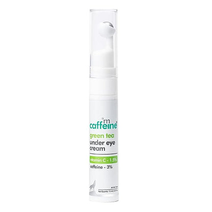 mCaffeine Green Tea and Vitamin C Under Eye Cream - Anti Aging Caffeine Eye Cream for Dark Circles, Puffiness, and Pigmentation - Nourishes - 0.5 oz