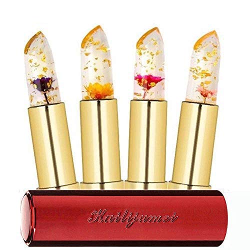Moisturizer lipsticks Lips Care Surplus Bright Flower Jelly Lipstick 4g x 4 PCS SET