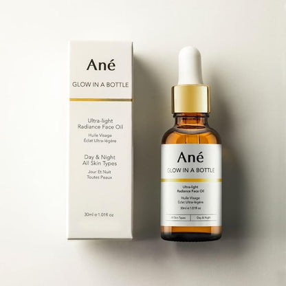 Ané Glow in a Bottle Anti-Ageing Vegan Facial Oil for All Skin Types - 100% Natural Plant Oils including Argan, Grapeseed and Squalane