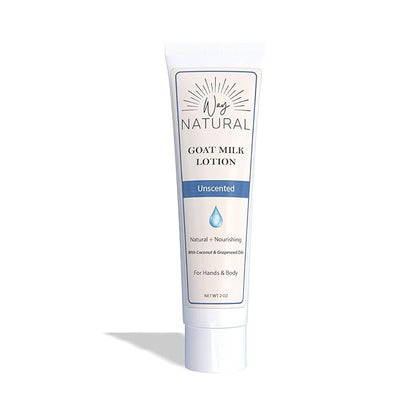 Goat Milk Lotion, Unscented - Travel Size, Natural, Body/Hand - Goat Milk Hand Cream for Women and Men - Creamy, Dry Skin Relief - Unscented Lotion - 1 (2oz) Tube