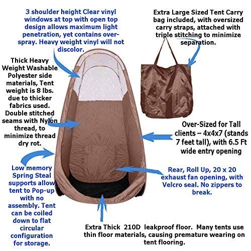 MaxiMist Spray Tan Machine with Tent - HVLP Airbrush Tanning Kit & Booth, Sunless Spray Tan Machine for Home, Maximist Lite Plus - Brown
