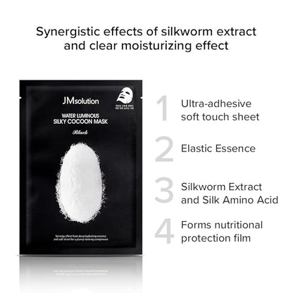 JM Solution Marine Luminous Pearl Deep Moisture 3 Step Skin Care Face Mask - Korean Skincare Facial Mask - boosting Brightening Moisturizing-10 Sheets for Dry Skin (Silky Cocoon)
