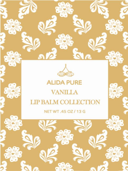 Vanilla Lip Balm Collection, Vegan Lip Balm Set, Beeswax Free, with Avocado Oil, Organic Jojoba Oil, and Vitamin E, Natural Moisturizer for Dry, Chapped Lips, 3 Tube Set
