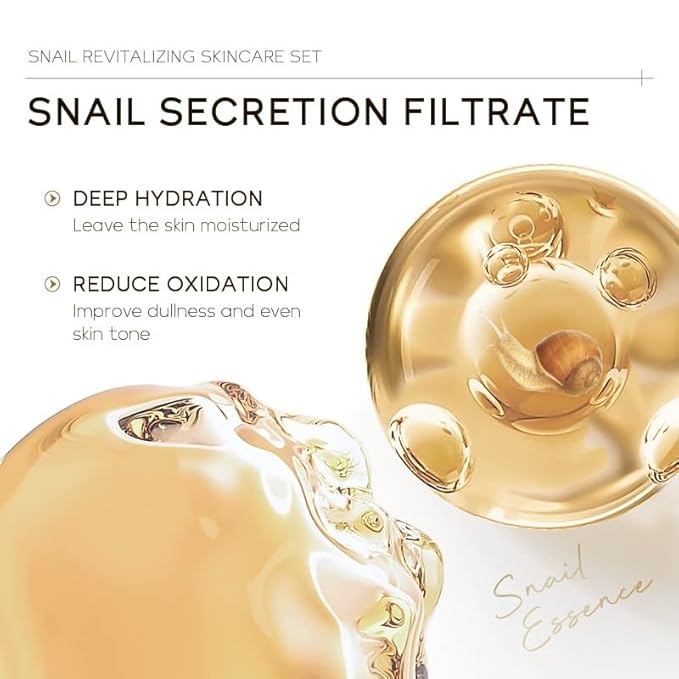 Snail Mucin Skin Care Set,Gold Snail Serum,Ginseng
