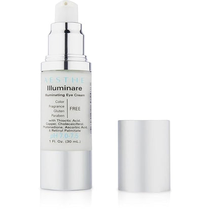 Aesthe Illuminare Illuminating Eye Cream - Color-Free, Fragrance-Free, Gluten-Free Skincare for Eyes with Thioctic Acid, Copper & More - For Puffiness & Dark Circles - Tighten & Smooth - 1 fl oz