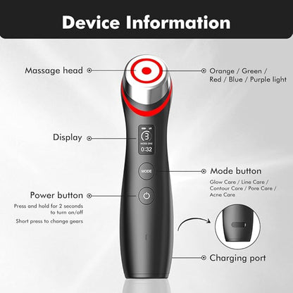 Skin Tightening Face Machine, Face Massager Tool with 5 Modes, Enhanced Absorption, Facial Neck Lifting, Firming and Pore Care