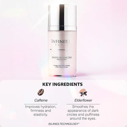 Infinitek Paris Multi-Active Collagen Eye Cream; Retinol Serum Contour - Anti Aging Eye Cream for Wrinkles, Under Eye Treatment for Dark Circles and Under Wrinckle Repair. 0.50 Fl Oz