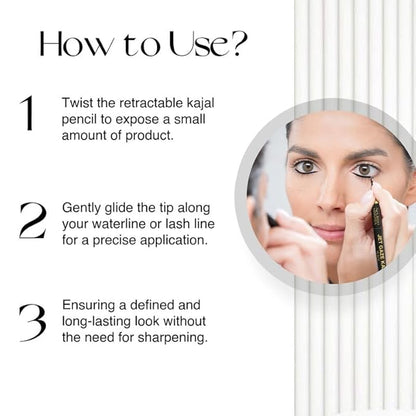 Nourish Mantra Eyebrow Growth Serum 10 ml & Jet Gaze Kajal Urban Rani - Combo - Black & Black