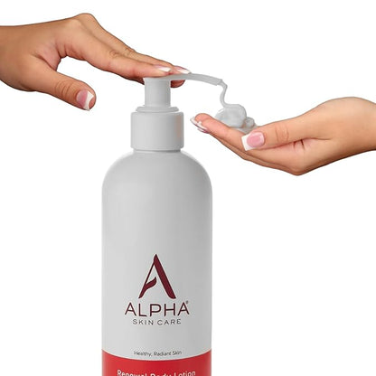 Alpha Skin Care Revitalizing Body Lotion, 12% Glycolic AHA, Simple & Effective Daily Moisturizer Hydroxy Acid, Hydrates & Exfoliates for Soft, Smooth Skin, Anti-Aging, 12 Oz, Pack of 3