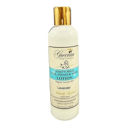Organic Clean Beauty Goat's Milk Lotion in Lavender - 8 oz All Natural Goats Milk Lotion for Women and Men, Enriched with Essential Oils, Body Moisturizer for Everyday Use