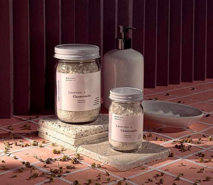 Midnight Paloma Lavender + Chamomile Calming Bath Soak 4oz, White