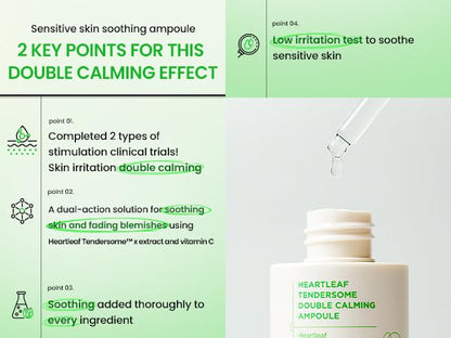 ILSO Heartleaf Tendersome Double Calming Ampoule, Ascorbic Acid, Niacinamide, Soothing serum