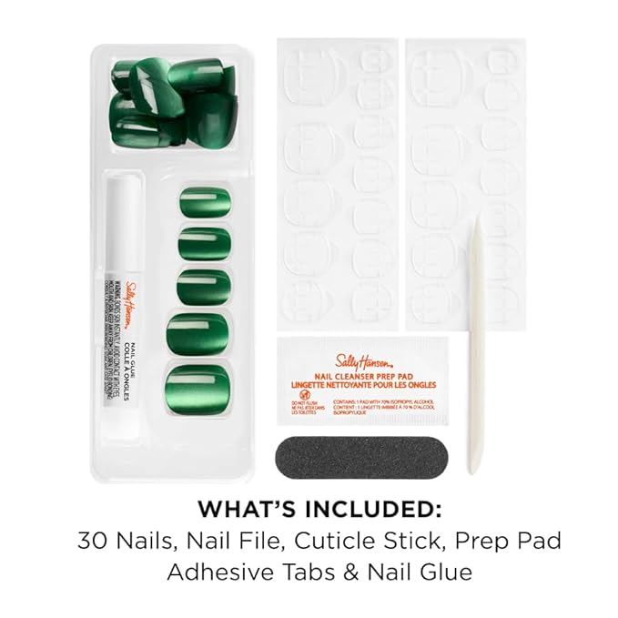Sally Hansen Instant Cuticle Remover & Salon Effects Rocket Fuel Press On Nails Kit, Nail Treatment & Manicure Set