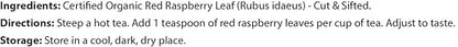 FGO Organic Red Raspberry Loose Leaf Herbal Tea, Cut and Sifted, Caffeine Free, Resealable Bag, 4oz (Pack of 1)