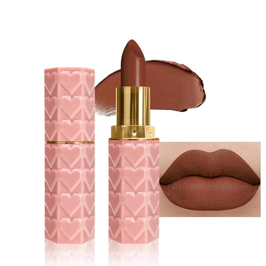 evpct 1Pcs Dark Brown Lipstick, Silky Velvet Matte Lipstick Pack Sets for Women, Long Lasting Smudge Proof Lipstick Lip Stain Makeup Kit matte lipstick 24 hours original N05
