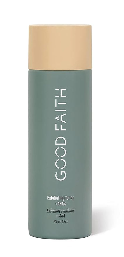 Good Faith - GOOD + Glowing Set - Brightening Skincare Value Kit - 3pcs Exfoliating Toner, Brightening Serum, Softening Moisturizer - Vegan - Cruelty Free