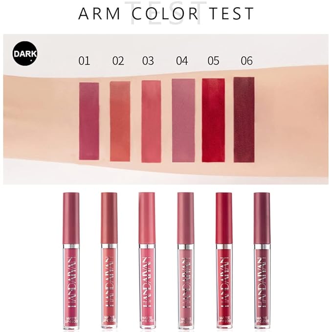 Lipstick Matte Lipstick Liquid Makeup Set, 6Pcs Long-Lasting Long-Lasting