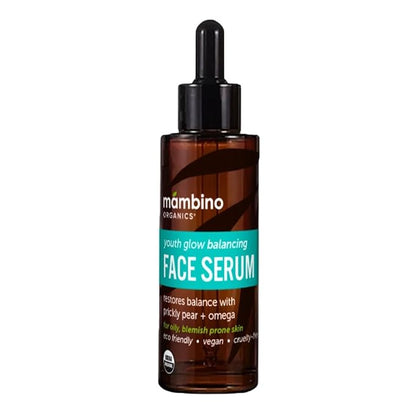 Youth Glow Balancing Serum – Organic, Face Serum with Tunisian Prickly Pear – Nourishing Omegas & Vitamin C for Oily, Blemish-Prone Skin – Cruelty-Free Skin Care by Mambino Organics, 1 fl oz