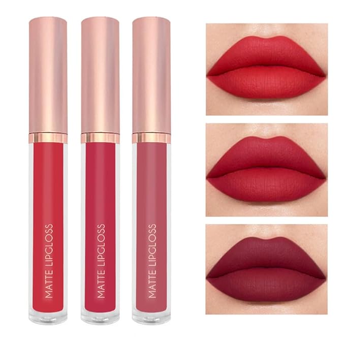 3 Pcs Matte Liquid Lipstick Makeup Set, Waterproof Quick-drying