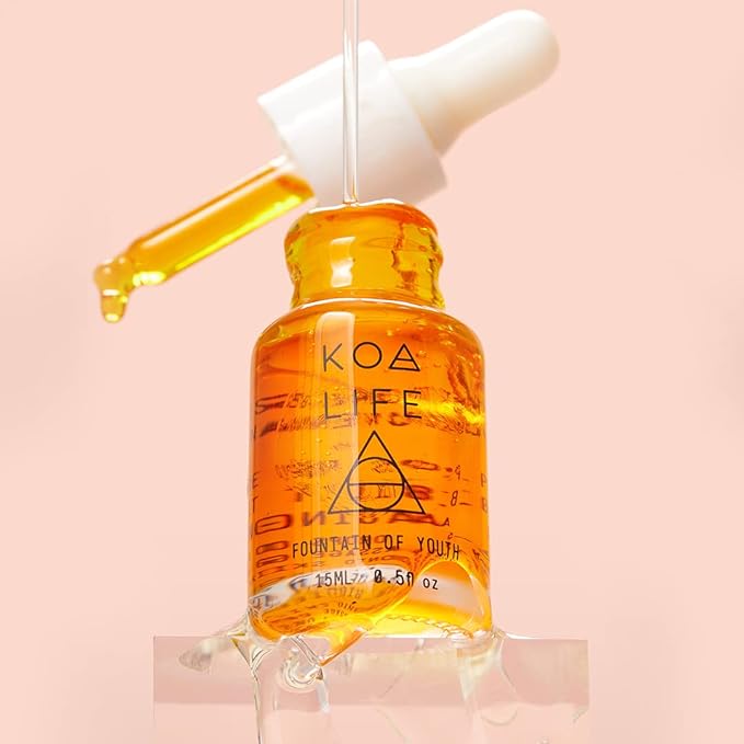 KOA LIFE Anti-Aging Set - Anti-Aging Facial Oil, Deep Hydration, Rosehip Oil, Gua Sha Massage Stone, Organic Ingredients, Allergen Free - 0.5 Oz