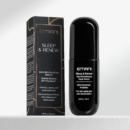 Emani Sleep and Renew Face Serum With Anti Aging and Wrinkle Reducing Properties, Hydrating Serum Contains Fermented Probiotics for Dull and Aging Skin for Women, 1.18 fl oz