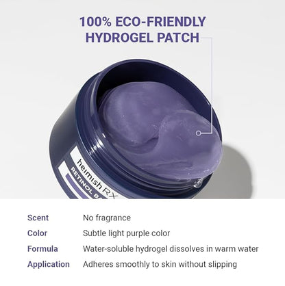 HEIMISH RX Retinol Bakuchiol Hydrogel Eye Patch - Anti Aging Under Eye Patches, Hydrating Formula with Retinol, 2% Niacinamide for Dark Circles, Puffiness & Wrinkles, Korean Skincare, 1.4g/60ea