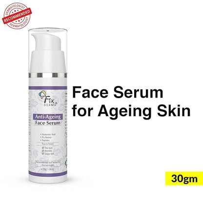 Fixderma Hyaluronic Acid Serum for Anti Ageing with Pro Retinol Serum for Face | Anti Ageing Serum for Fine Lines & Wrinkles | Face Serum for Men & Women | Face Serum for for all Skin Types - 30g