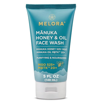 Manuka Honey Face Wash (5 Oz), Daily Skin Care Facial Cleanser & Makeup Remover with Manuka Honey & Oil for Dry or Sensitive Skin - Anti-Aging Face Wash for Women & Men
