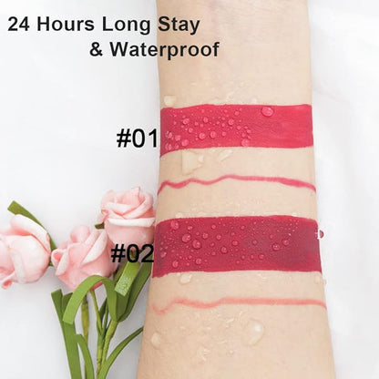 2 Colors Liquid Matte Lipstick and Lipliner Pack Set, Lip Tint Long Lasting 24 Hour Waterproof Velvet Nonstick Cup Lipgloss Lip Stain Pigmented Lip Makeup Gift Sets for Girls and Women Labiales