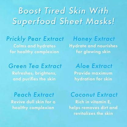 TONYMOLY Super Food Mask Bowl, Sheet Face Mask Set, Korean Skincare to Replenish & Hydrate Tired Skin, 0.74 oz