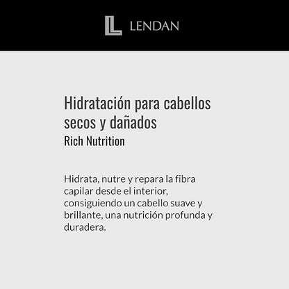 Lendan - Hydrating Hair Mask - Rich Nutrition - 500 ml - for Dry and Damaged Hair - with Brazil Nut Oil - Intensely Nourishes and Hydrates Hair - Repairs Split and Dry Ends