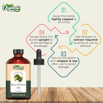 Broccoli Seed (Brassica oleracea) Oil | Pure & Natural Carrier Oil for Skincare, Hair Care & Massage - 118ml/3.99fl oz