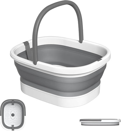 Nekteck Foot Soaking Tub Collapsible Bucket for Foot Bath Soak Tub, Foot Basin Foot Soaker with 138 Acupressure Nodes and Pumice Stone for Feet Massager Pedicure Foot Spa, Gifts for Men Women Dad Mom
